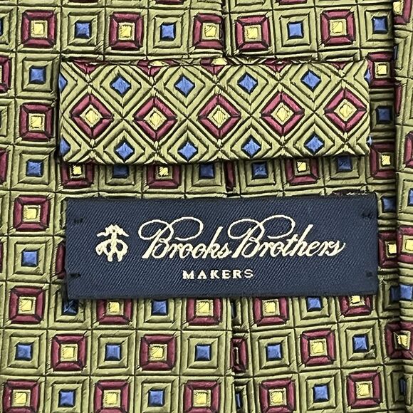 Brooks Brothers Silk Tie Lot 3 Geometric Pink Classic USA Mens Neckties - Picture 9 of 16